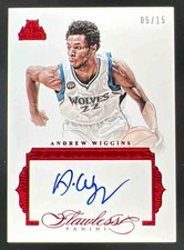 2015-16 Panini Flawless Premium Ink Ruby #PI-AW Andrew Wiggins Auto /15
