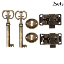 Cabinet Door Lock Closet Wooden Box 2 Sets Antique Jewelry Box Replacement