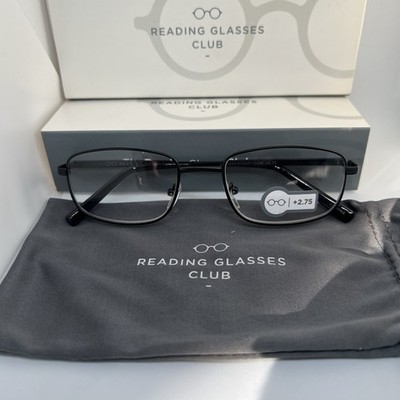 Reading Glasses Premium Quality +2.75 Black Men s Rectangle Metal Strong Hinges