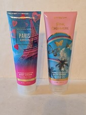 Bath  Body Works Pink Cashmere  Paris Amour Body Cream 8 oz Set of 2 Beauty
