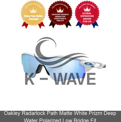 Oakley Radarlock Path Matte White Prizm Deep Water Polarized Low Bridge Fit