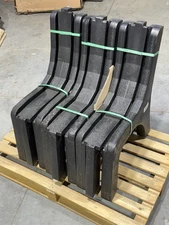 Uline Black/ Gray Bench Plastic Legs Only 3 Pack New