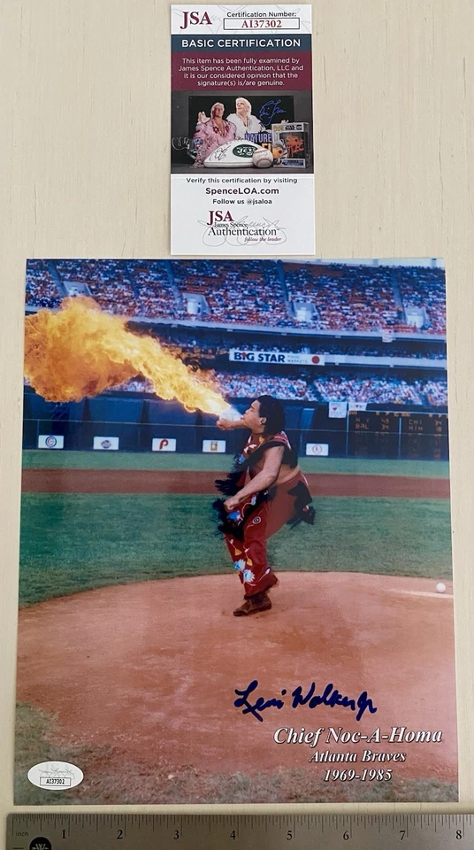 Rare Chief Noc-A-Homa Fire Breathing Signed Autographed Auto 8 x 10 Photo JSA - Image 2 of 4