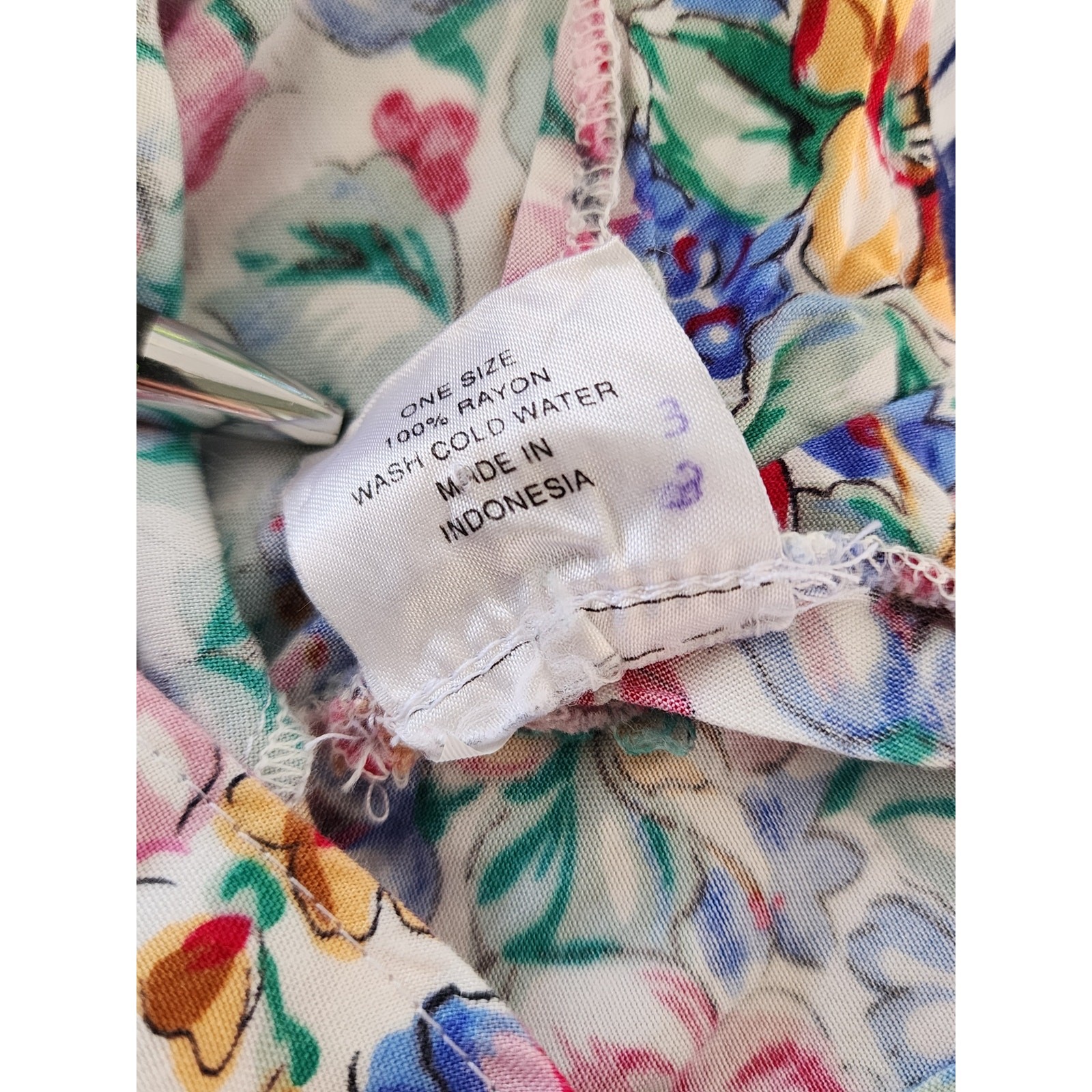 Colorful Floral Midi Lace Up Flowy Rayon Summer Ditsy Vacation Skater Dress Sz S