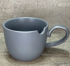 Crofton Stoneware Soup Cup Mug - Gray Large Heavy 22oz with Swirl Design Handle