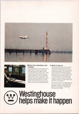 Westinghouse 1974 Vintage Magazine Ad Boeing 727 Air Traffic Security Original