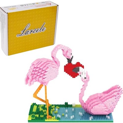 Konstruktionsbausteine, Bauklötze, Spielzeug, Bausteine, Tier, Flamingo, 1500...
