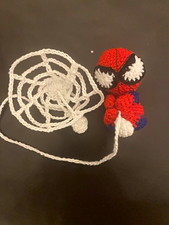 Handmade Crocheted Spider-Man Style Doll Plush Toy w/ Web, MPN N/A