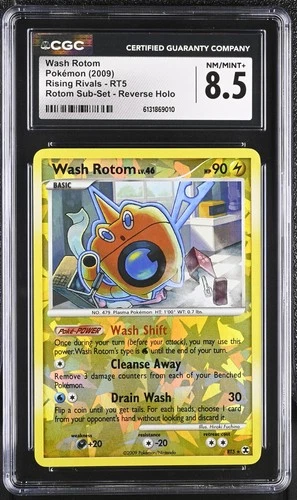 CGC 8.5 NM/MINT+ Wash Rotom RT5 Rising Rivals Sub-set Reverse Holo Pokemon Card