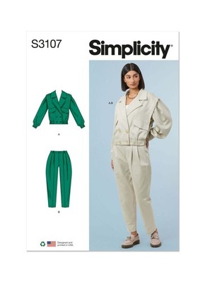 SIMPLICITY Schnittmuster 3107 Misses Damen Jacke & Hose Größe 8-16