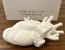 SELETTI “Love in Bloom” Porcelain Anatomical Heart Vase – White - SF MOMA Museum