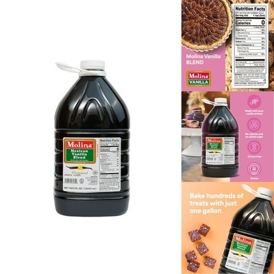 Molina Vanilla Extract Blend 1 Gallon 135.3 oz Liquid Baking Dessert Flavoring
