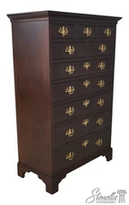 63805EC: STICKLEY 10 Drawer Cherry Chippendale High Chest