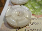 Set of  3 ~ Vintage 7/8"  White milk Glass 2 hole   Glass Buttons~1920's