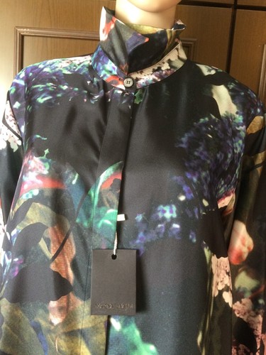 Beautiful Pure en Soie Robe Marina Rinaldi Femme, Black Rose Vert Couleur, Eu 29 - Bild 10 von 20