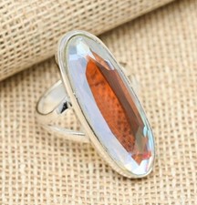 Amazing Rainbow Mystic Topaz Gemstone Handmade 925 Sterling Silver Jewelry Ring