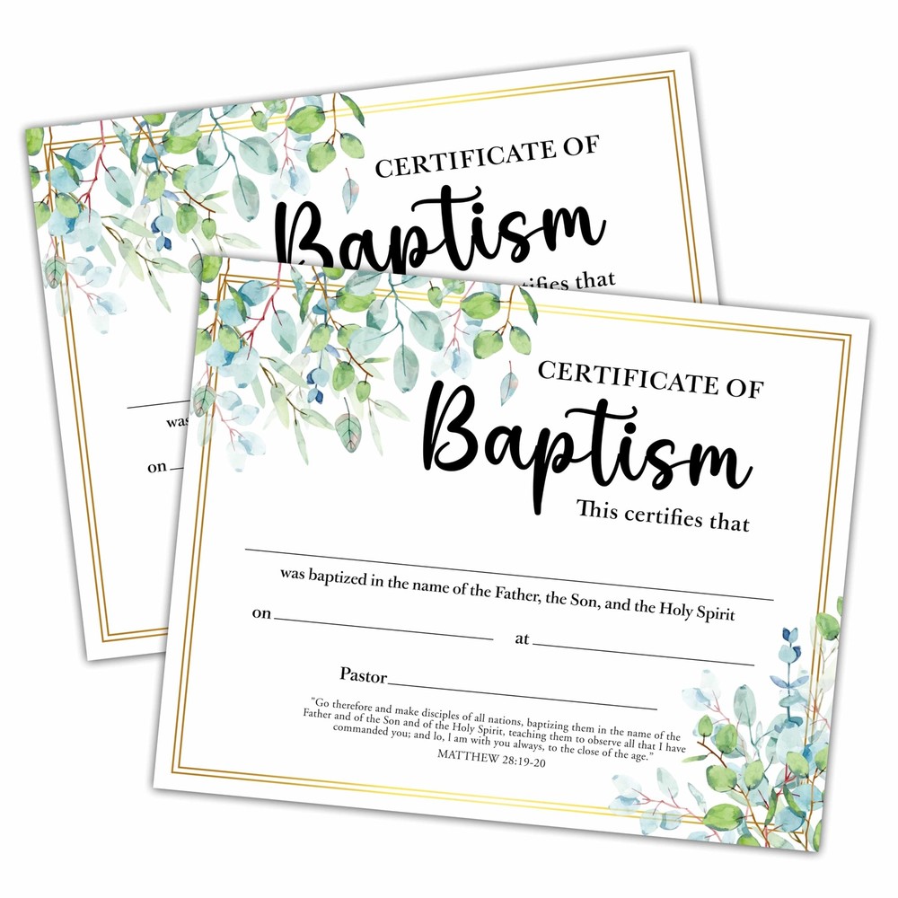Baptism Certificates for Baby Dedication Church Ceremony Keepsake