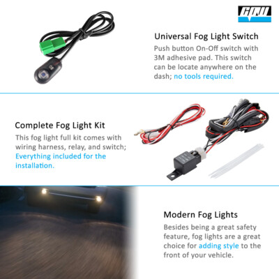 HECASA For Chevy Impala 2014-2020 Clear LED DRL Fog Light +Wiring+Switch LH & RH - Foto 9