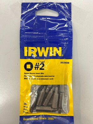 Irwin Tools 351205XB 2 Point Screwdriving Insert Bit (10-Pack), 1''