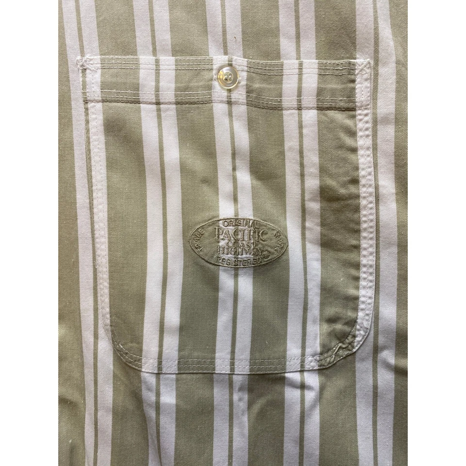 Camisa Pacific Coast Highway Para Hombre Rayas Medianas Manga Corta Blanca y Taupe Foto 4 de 4