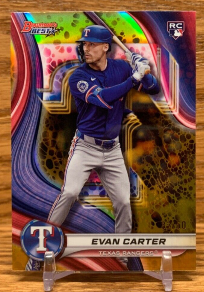 EVAN CARTER Gold /50 Refractor Rookie | 2024 Bowman's Best Texas RANGERS RC
