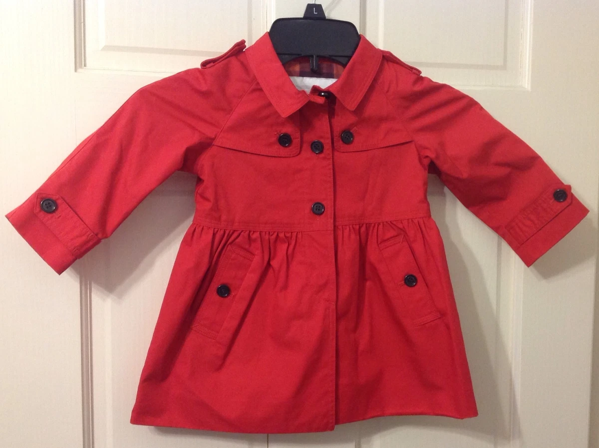 Burberry Infant Children Red Raincoat Jacket Jacket New Red 100