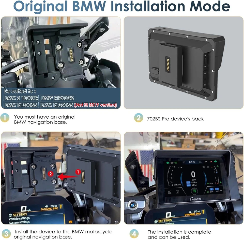 Carpuride W702BS Moto Carplay Schermo BMW Wonder Wheel Senza Fili Android Auto - Image 4 of 4