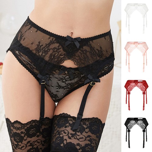 Damen-Strumpfgürtel Aus Stretch-Spitze 4 Tr?ger Unterw?sche Dessous <