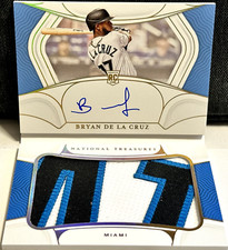 2022 Panini National Treasures Baseball Bryan De La Cruz RC Auto Jumbo /10 Miami