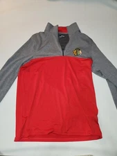  Under Armour Pullover Mens Small All Seasons Loose 1/4 Zip Red Blackhawks