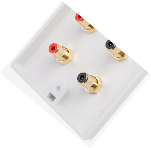 4.1 Audio / AV Speaker Wall Plate Gold 8 Binding Posts + 1 RCA +HDMI Non-solder - Picture 2 of 3