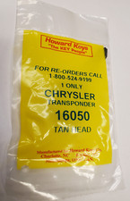 One HOWARD KEYS CHRYSLER TRANSPONDER TAN HEAD KEY NEW 16050