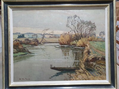 Oil painting Erich Freiherr von Perfall Düsseldorf school of painting