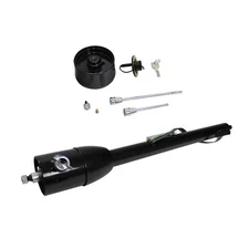 32" Tilt Manual Steering Column with Key Floor Shift for GM Chevy Pontiac Black