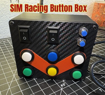 10 Function Sim Racing Flight Truck Car  Button Box - Plug and Play USB For PC