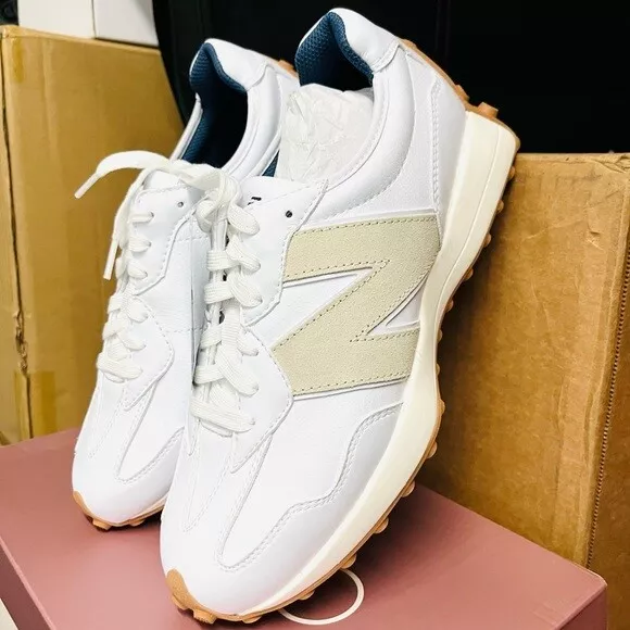 New Balance 327 Golf Casual LEATHER Women s Sneakers Shoes White Tan 6 10