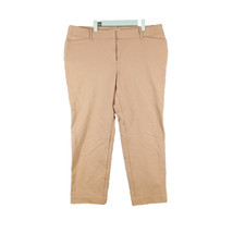Liz Claiborne Tapered Pants Size 16 Women Casual Office Tan Knit W/ Pockets