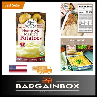 Fluffy  Mashed Potatoes - Organic Instant Potato Flakes, Easy Prep - 6 Pack
