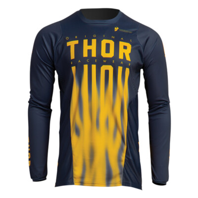 Thor Pulse Vapor Navy Blue and Yellow MX Off-Road Jersey - Men's Size ...