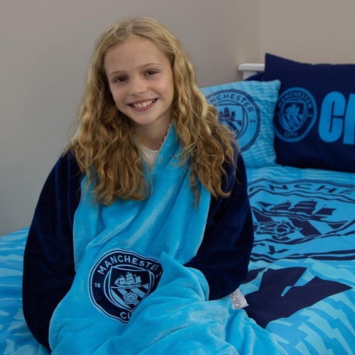 Klein Manchester City FC Tragbar Decke Sherpa-Fleece Kinder Fußball Kapuzenpulli - Bild 4 von 8