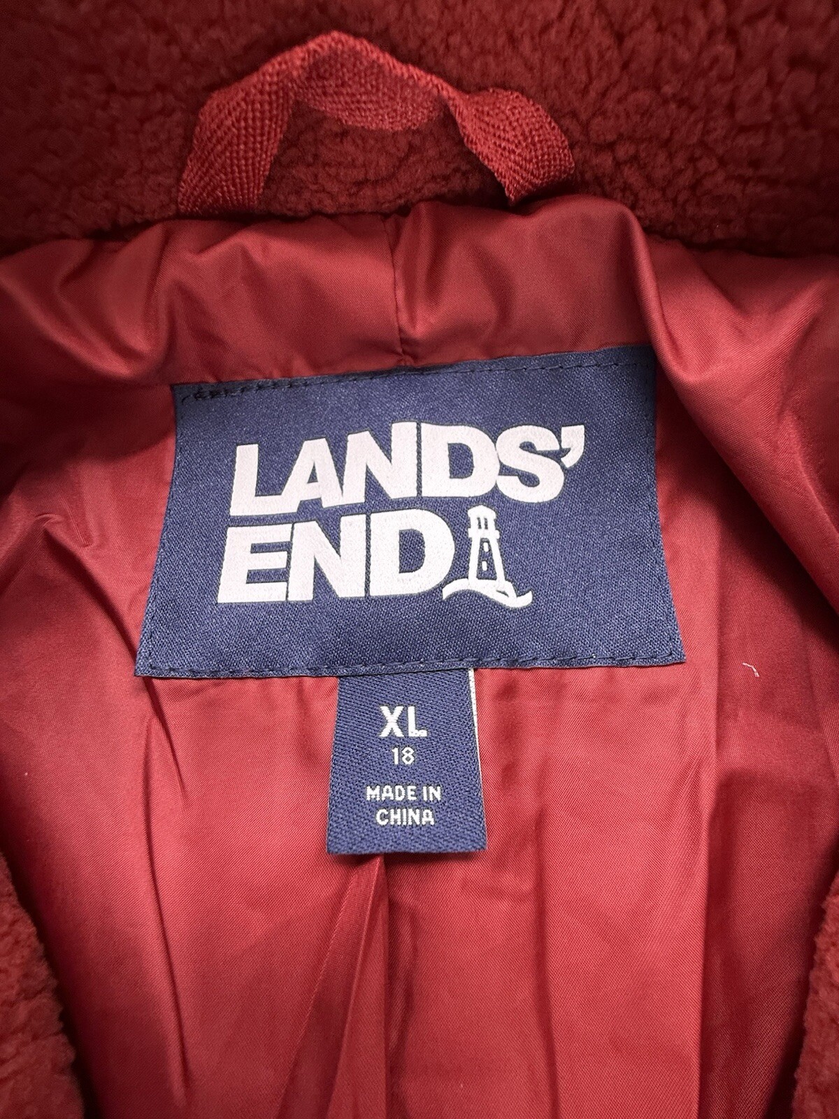 Lands End Jacket Teddy Collared Double Breasted R… - image 2