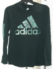 Adidas Hooded, Long Sleeve, Pull-over, Camo Adidas Logo, Large, Good Condition