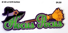 HOCUS POCUS TITLE HALLOWEEN  scrapbook paper piecing 3D die cut by Rhonda
