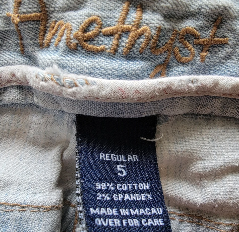 Pantalones cortos para mujer Amethyst Juniors talla 5 azul corte jean Foto 2 de 4