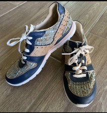 Ugg Deaven Natural Tweed And Cork Sneakers, Size 8