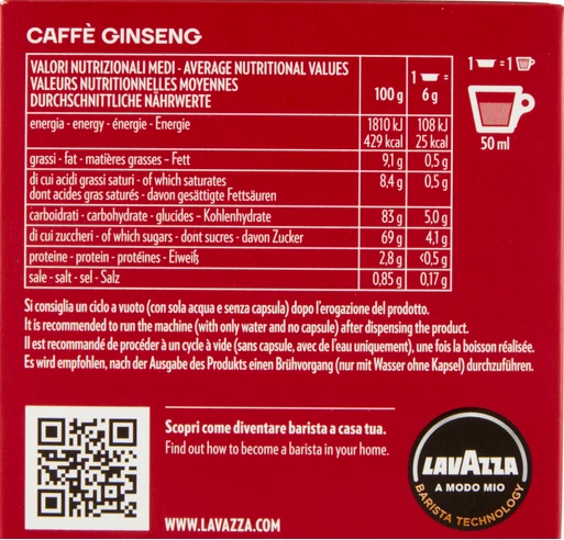 120 KAPSELN KAFFEE LAVAZZA A MODO MIO GINSENG ITALIENISCHER ESPRESSO KAFFEE - Bild 3 von 4