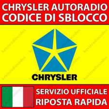 ✅CHRYSLER RADIO CODICE DI SBLOCCO PER TUTTI I MODELLI GRAND VOYAGER PT CRUISER✅