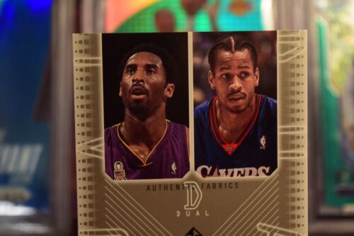 2002-03 ALLEN IVERSON KOBE BRYANT UD SP Authentic DUAL FABRICS GAME JERSEY /100 - Picture 2 of 6