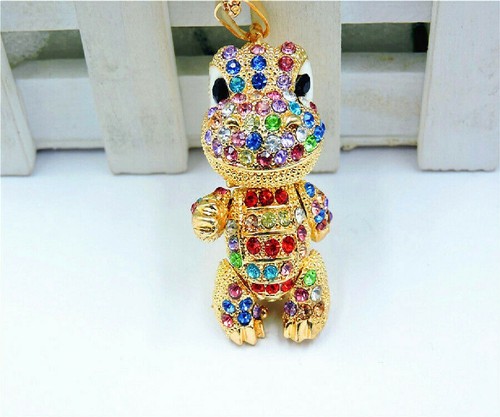 Betsey Johnson Baby Dinosaur Moveable Gold Pendant Chain Necklace Free Gift Bag - Picture 2 of 4
