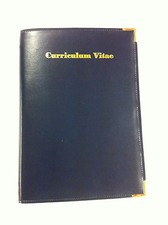 PU SIMILPELLE A4 CURRICULUM VITAE IN SIMILPELLE BLU LOOK nuovo prodotto